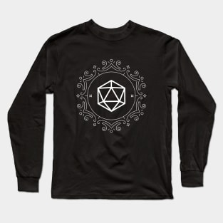 Geometric Monogram Vintage Polyhedral D20 Dice Long Sleeve T-Shirt